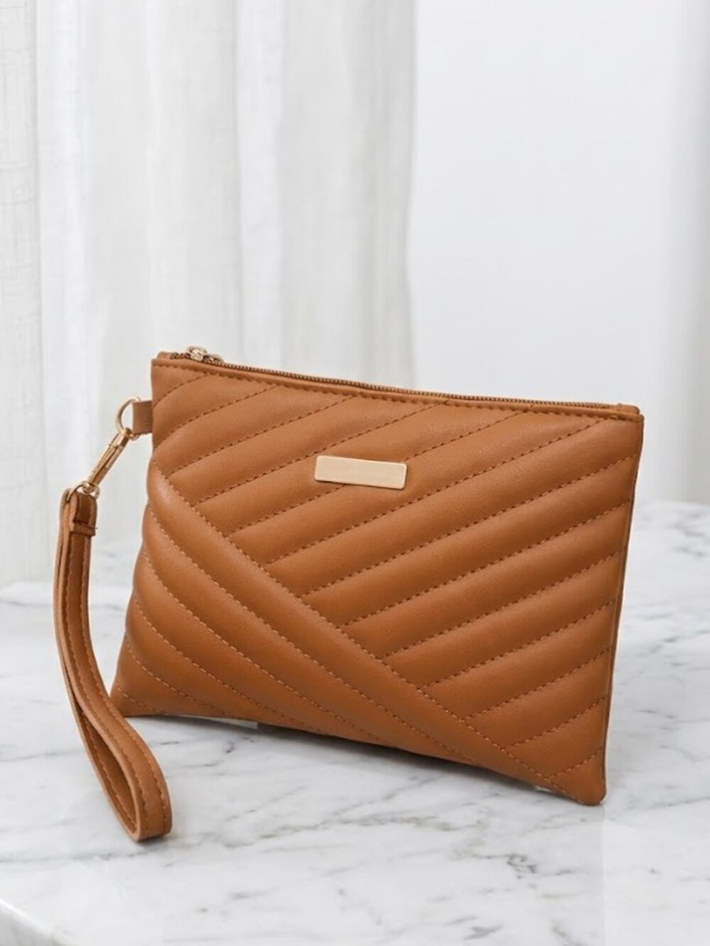 Ladies Elegant Brown Clutch Bag